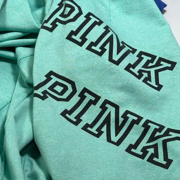 VICTORIA SECRET PINK Ultimate half zip pullover Size Medium Mint Activewear - Picture 3 of 15